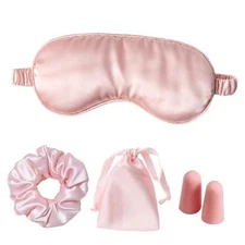 Silk Satin Sleeping Eye Mask Sleep Eye Mask Night Blindfold for Women and Pink
