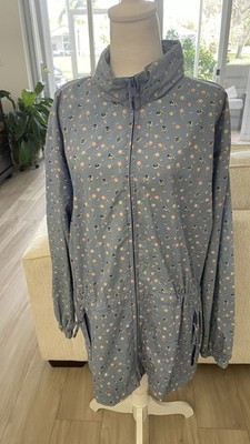 Vintage Northern Reflections Hooded Floral Rain Jacket Coat Cottage Core Size L