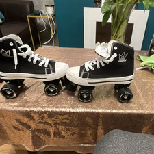 GB Kingdom Hi-Top Quad Roller Skates Black/White UK 5 US 6 EU 38 HIPE-BLK