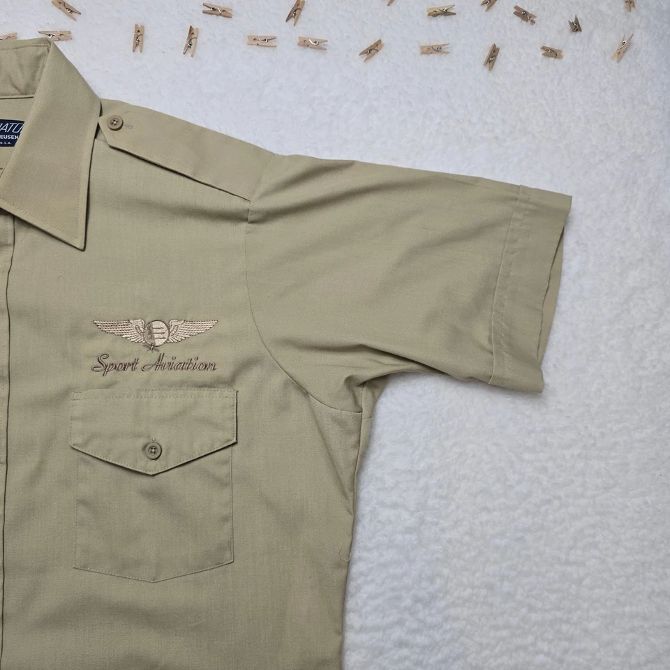 The Aviator Van Heusen Sport Aviation Button Up Short Sleeve Shirt Menswear - Image 4 of 4