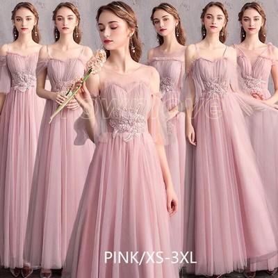 Bridesmaid Dress Cocktail Prom Women Evening Ball Gown Wedding Party Skirt Pink