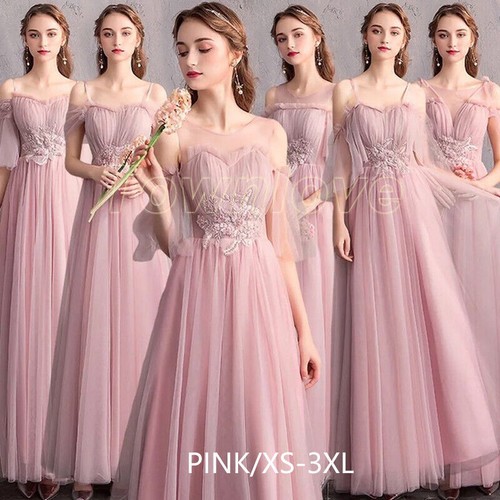 Bridesmaid Dress Cocktail Prom Women Evening Ball Gown Wedding Party Skirt Pink - Picture 1 of 16