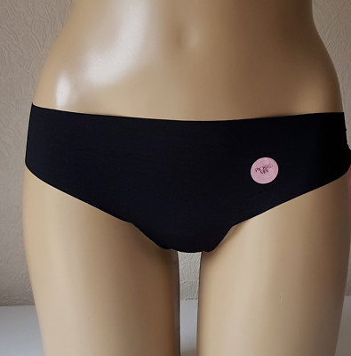 Hunkemoller Tanga unsichtbare Naht XS (UK 4-6) S (UK 8-10) oder M (UK 12-14) schwarz