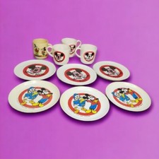 Mickey Mouse Club Disney Pretend Playset Tea Set Plastic Lot Of 10 Goofy Donald
