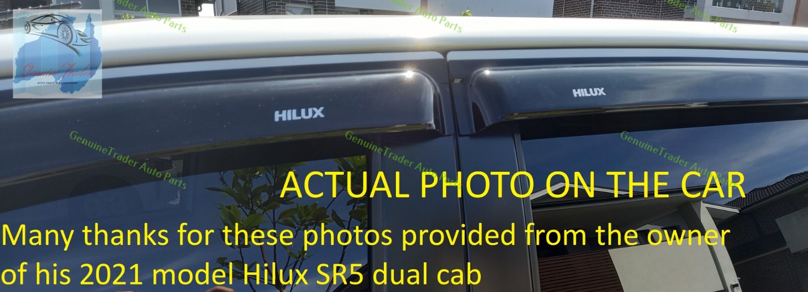 Window Visor Weather Shields fit for Hilux DUAL CAB N80 2015-2024 ...