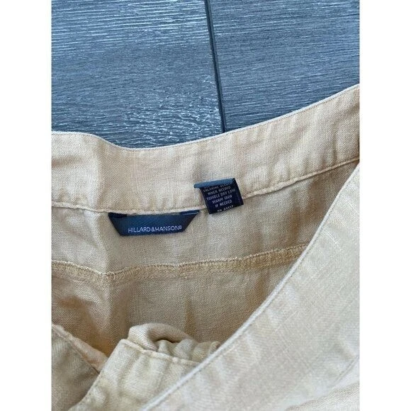 Minifalda lápiz 100 % lino amarillo claro Hillard & Hanson para mujer talla 8 A000285 Foto 3 de 4