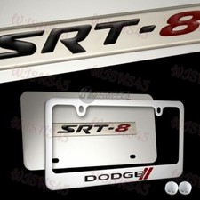 Marco de matrícula de acero inoxidable Dodge Charger SRT-8 3D - 2 piezas delanteras y traseras