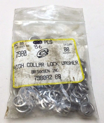 Brikksen 7980A2 B8 Lock Washer High Collar A2 Stainless Steel M8 (Pack of 86)