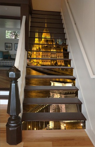 3D Night City AZ1121 Stair Risers Decoration Mural Vinyl Wallpaper Kay - Picture 2 of 5