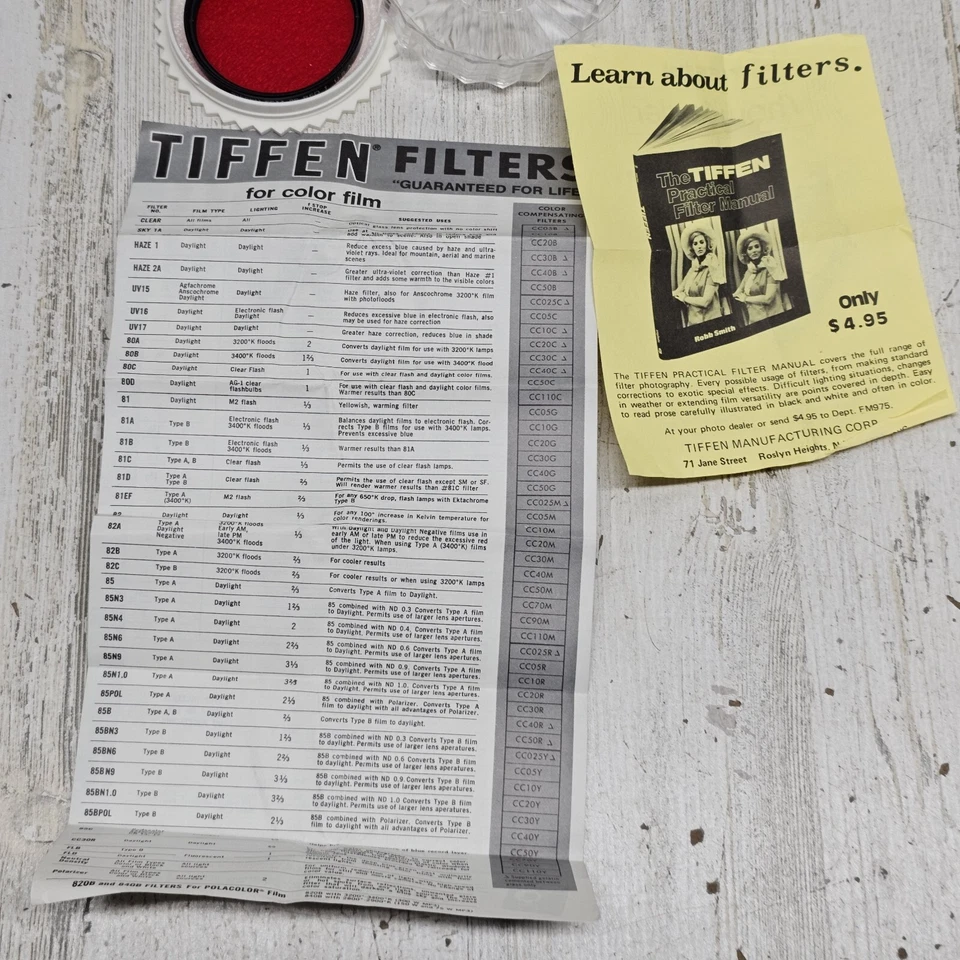 Vintage TIFFEN 55mm Screw In Lens Filter #11 Green 1 Made in the USA B&W - Image 4 of 4