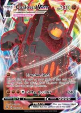 coalossal pokemon card price VMAX 099/185 Vivid Voltage Holo Ultra Rare Near Attack 2 Coalossal (Pulsing Aura #94/234, 3-Diamonds)