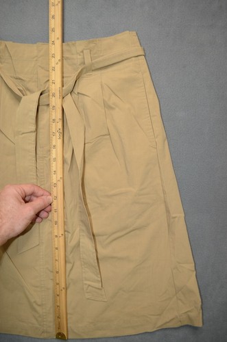 J CREW Paper Bag Skirt in Poplin Tie Waist Pleated Tan Size 2 Tie Belt - Picture 5 of 10