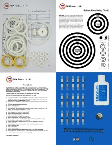 Kit de puesta a punto de máquina de pinball Bally Circus 1973 - incluye anillos de goma - Imagen 1 de 2