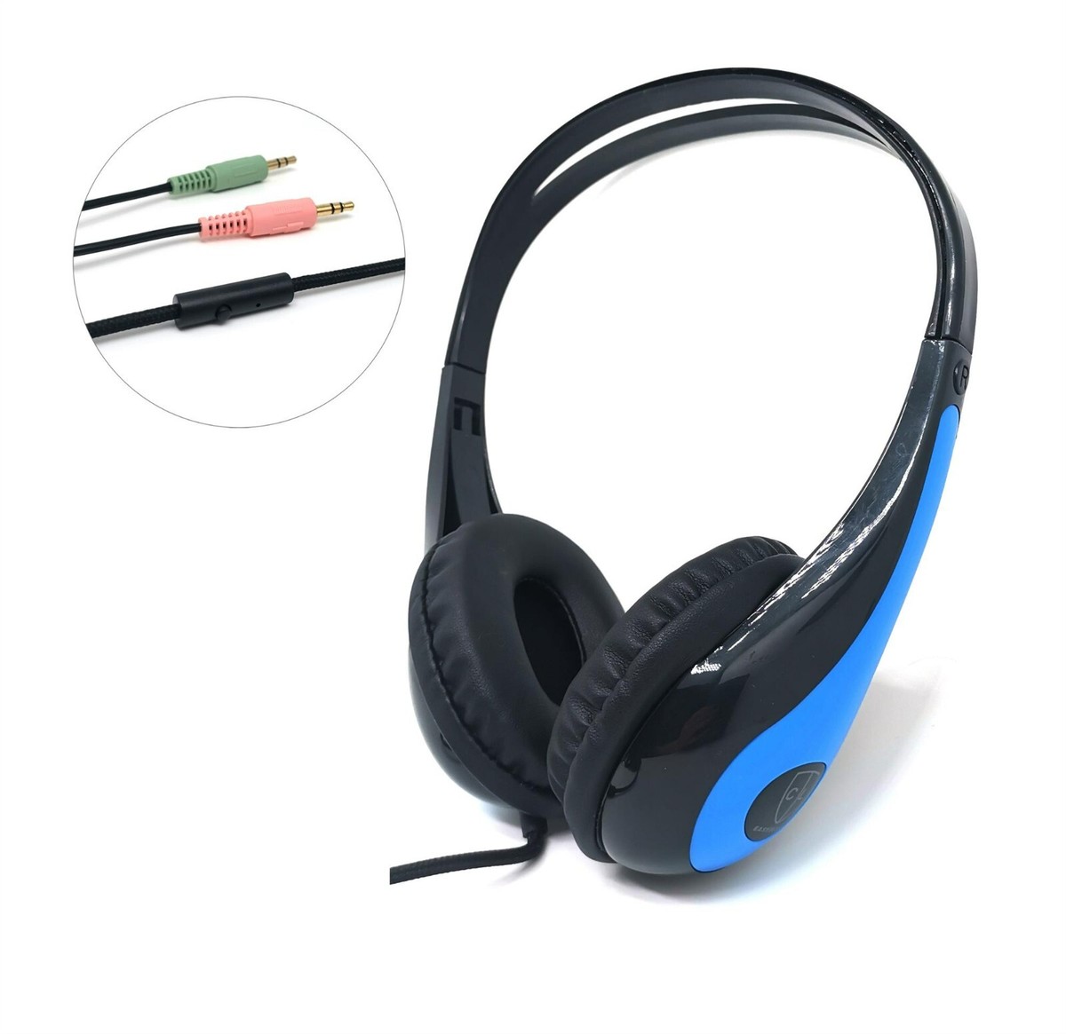 Headphones 24 Classroom Set: Lightweight Black/Blue x mm)