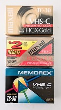 MAXELL Memorex Camcorder Video Cassette TC-30 VHS-C HGX High Grade Tapes NEW Lot