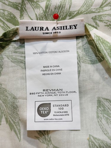 Laura Ashley Natalie 2 STD Pillow Sham Sage Green Florals Cottage 100% Cotton - Picture 15 of 16