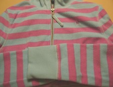 GIRLS OLD NAVY PERFORMANCE FLEECE SHIRT/TOP-SIZE LARGE-10/12-LIGHT BLUE STRIPED