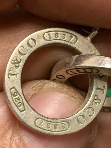 t&co necklace 925 silver with two circles 1837 Look Sll Pictures - Picture 2 of 12