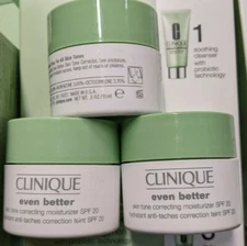 Lot of 3 CLINIQUE EVEN BETTER SKIN TONE CORRECTING MOISTURIZER SPF 20 .5 OZ/15ML