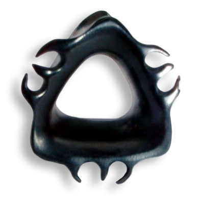 Paar 6mm - 22mm HORN Tribal Triangle Flesh Tunnel Ear Plug Ohr Piercing 174