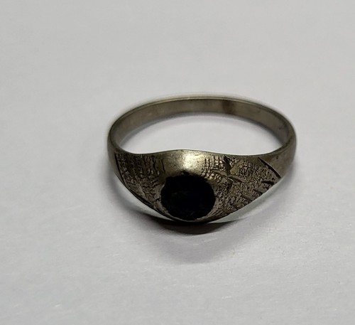 Natural Blue Sapphire Gemstone Sterling Silver Round Vintage Ring SZ:5 US 1.44 G - Picture 16 of 21