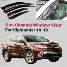 Out-Channel Window Visor Wind Vent Side Deflectors For Toyota Highlander 2014-19
