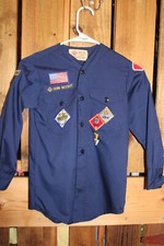 Boy Scouts of America Uniform Youth 1980 Cub Vintage Blue Shirt