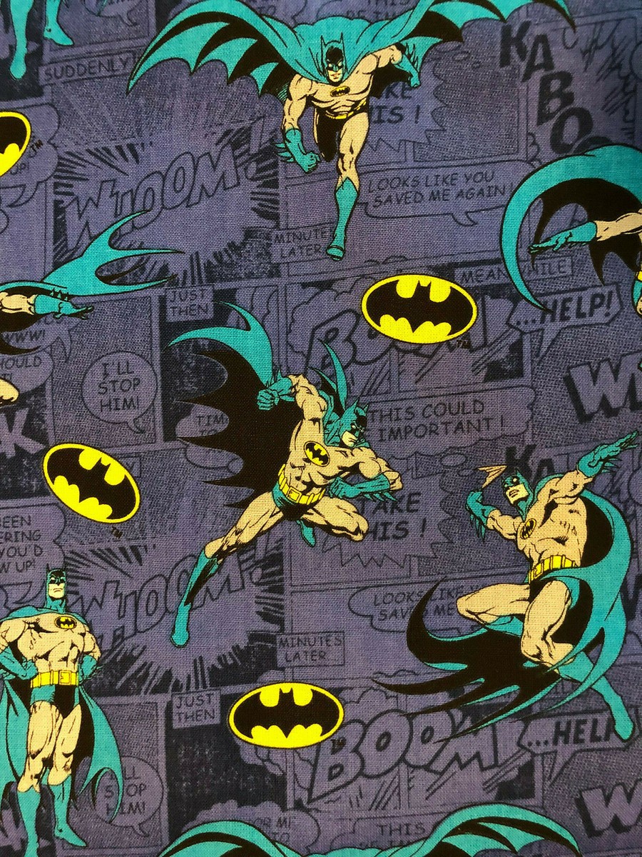 DC Comics Classic BATMAN Cotton Fabric 1/4 Yard - Great for Masks