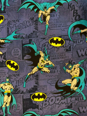DC Comics Classic BATMAN Cotton Fabric 1/4 Yard - Great for Masks