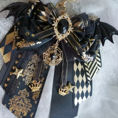 Anime Bow Ribbon Cosplay Decoration for Hair, Bags, Backpacks - Purple/Black Anime-Inspired Bow Ribbon Cosplay Decoration for Hair, Bags  main image 3