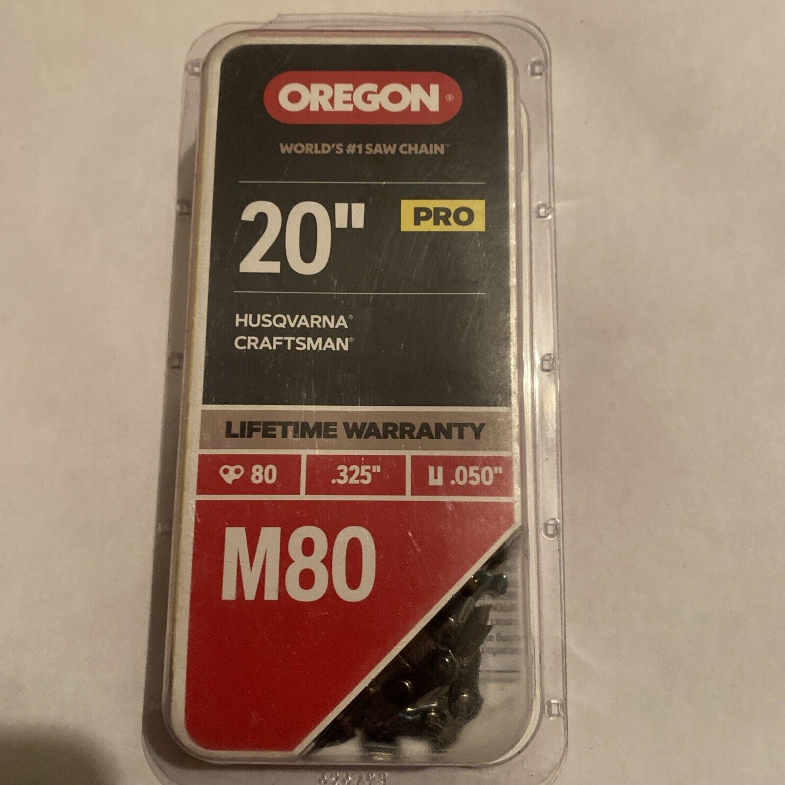 Oregon 20 Inch Chainsaw Chain, .325" Pitch, .050" Gauge, 80 Drive Links