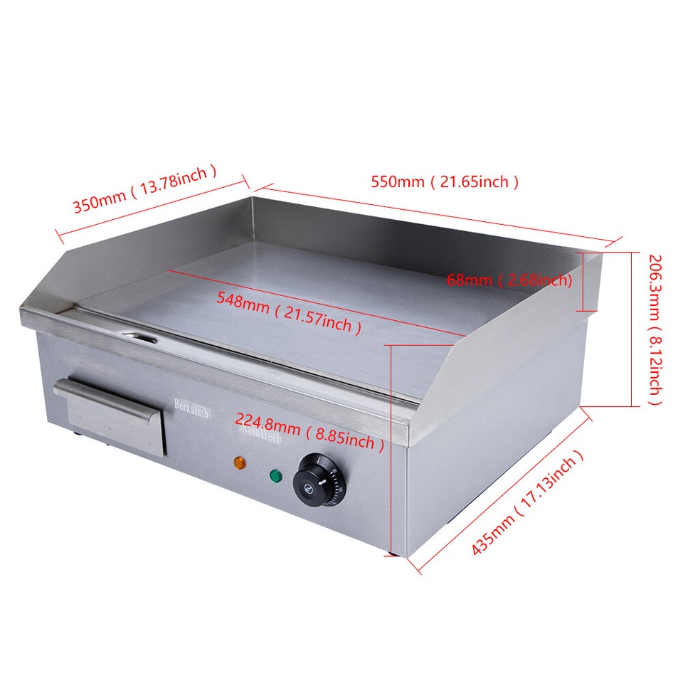 3KW Electric Griddle Grill Hot Plate Cooktop Commercial Shop BBQ Cook