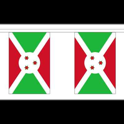 Burundi Flagge Wimpelkette - 3m 6m 9m Meter Länge 10 20 30 Fahnen - Polyester 
