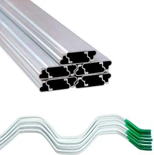 Greenhouse Wire Kit 1" x 6.5' Aluminum Channel and 6.5' Steel Wire ( 10 Pack)