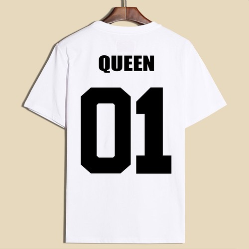 Couple T-Shirt Crown King And Queen Love Matching Summer Fashion Unisex Tee Tops - Picture 22 of 51