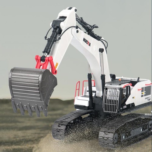 1/14 HUINA RC Metal Excavator Model Toys 1594 Radio Light Battery 22CH Sound - Picture 3 of 10