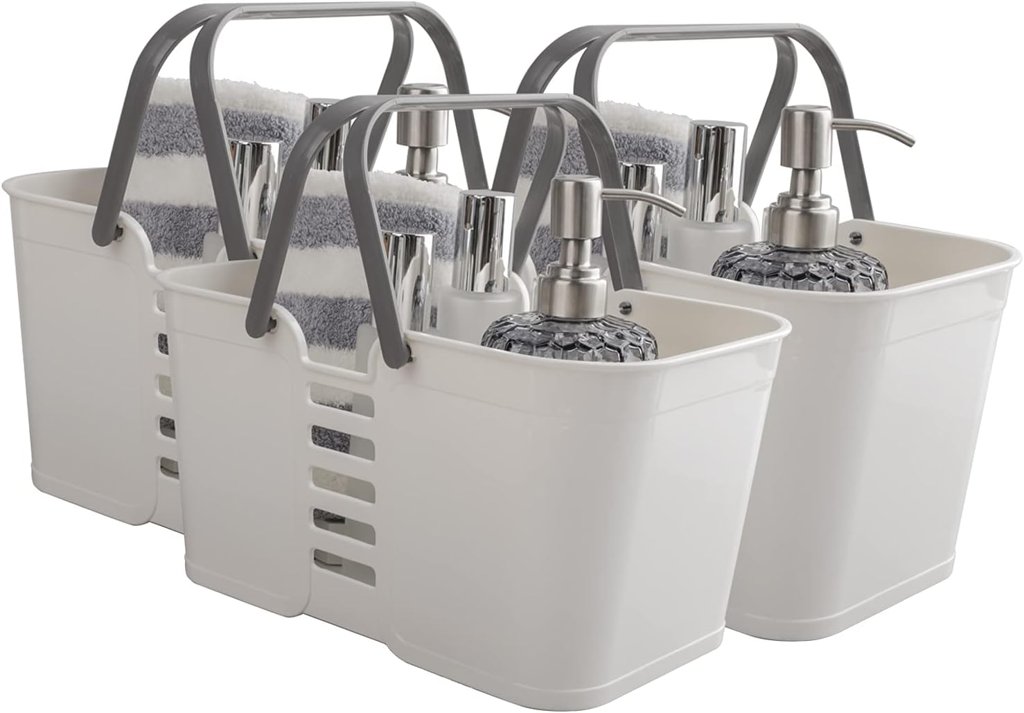 Plastic Storage Baskets with Handles, Storage Bin Protable Shower Caddy Baskets-image