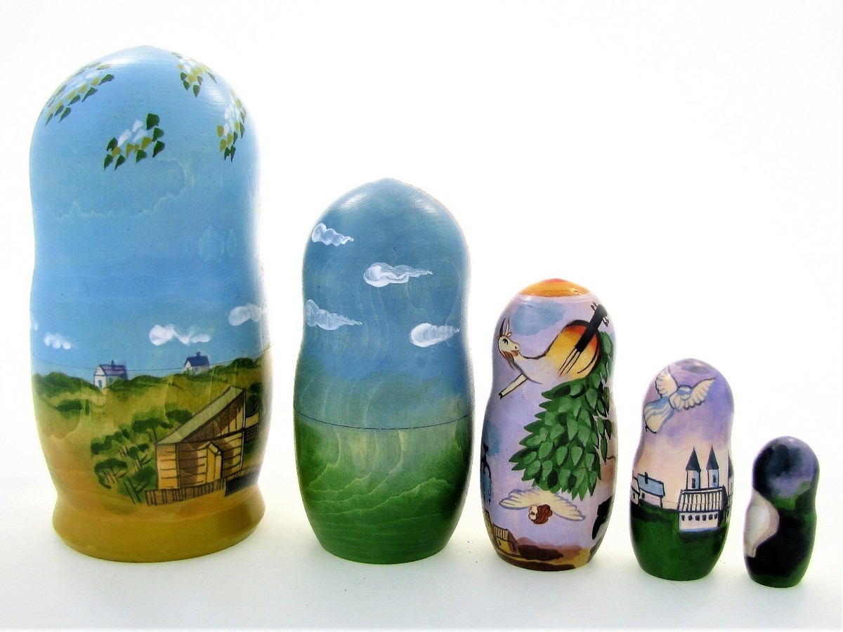5 Poupées russes exclusive H18 Marc Chagall Matriochka Russian Doll
