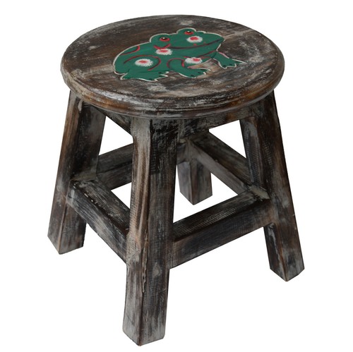 Holzhocker Kinderhocker Hocker Sitzhocker Fußbank Massivholz Stuhl Tier braun - Bild 16 von 28