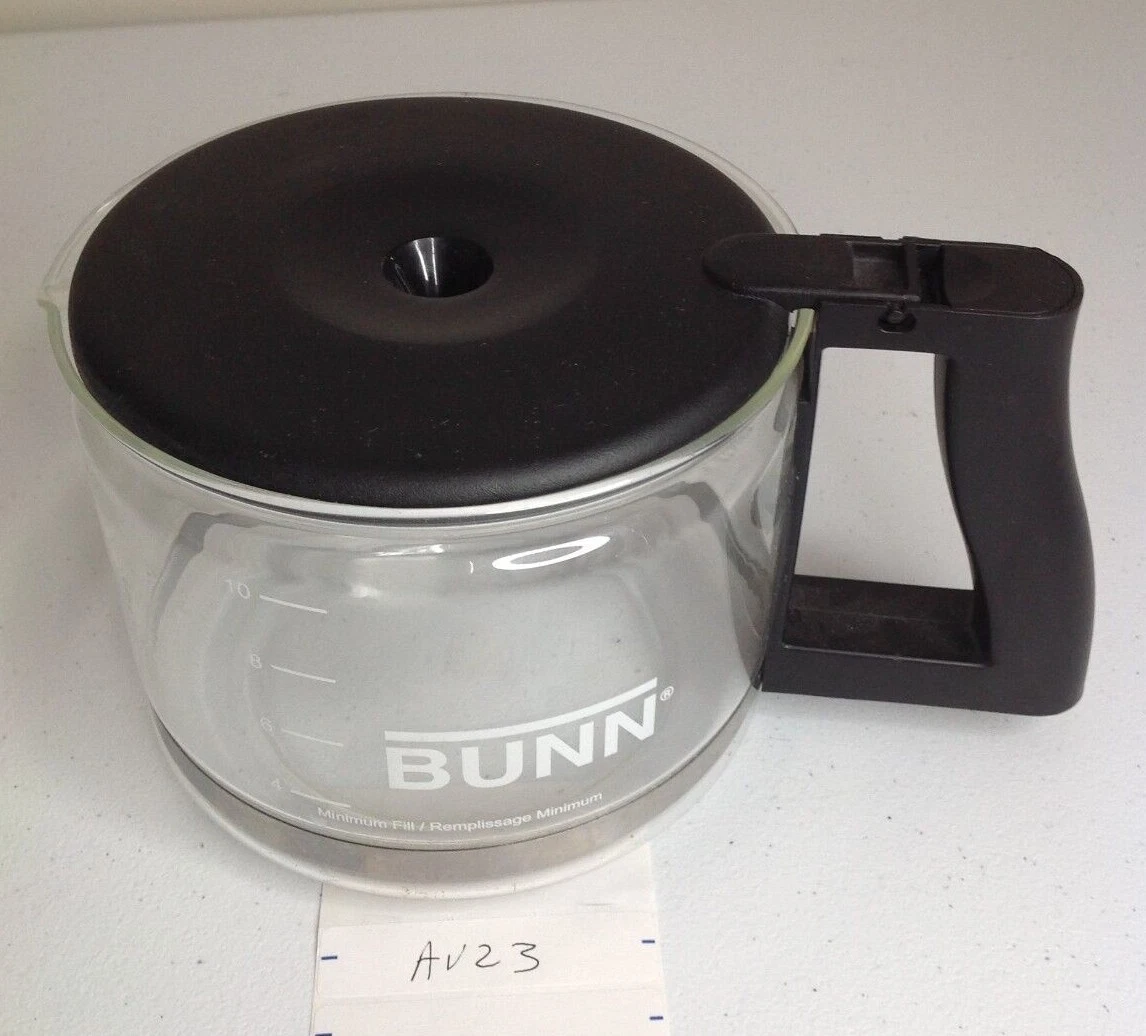 Bunn Coffee Maker 10 Cup Original Replacement Pot Carafe Decanter Black Lid