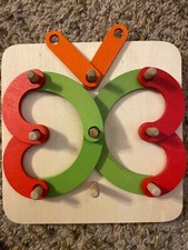 Wooden Letter Number Construction Puzzle Educational Stacking Blocks Toy Set New