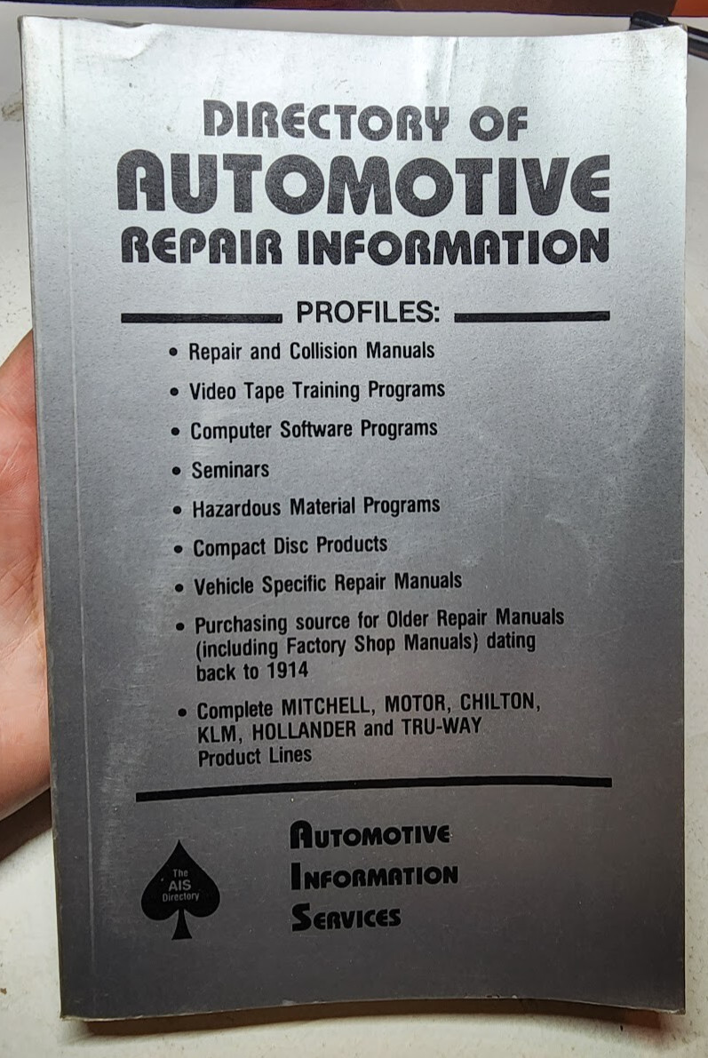 Automotive Information Services Directory of Automotive Repair Information Vntg