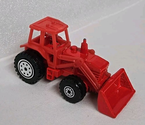 1991 Hot Wheels Tractor & Shovel Plow Red With Cab Vintage Farm Vehicle Country - Picture 5 of 10
