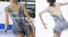 Adult Marvellous Ice Figure skating Dress Gymnastics Costume grey dyeing