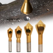 4xChamfer Deburring Crosshole Metal Tool Cutting Countersink Ti Drill Bit Set ET