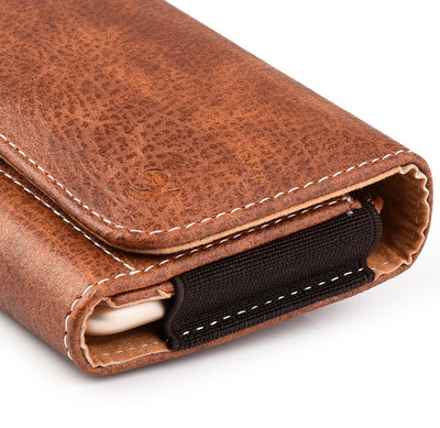 For ZTE ZMAX 1 2 PRO / GRAND X MAX Brown Leather Belt Clip