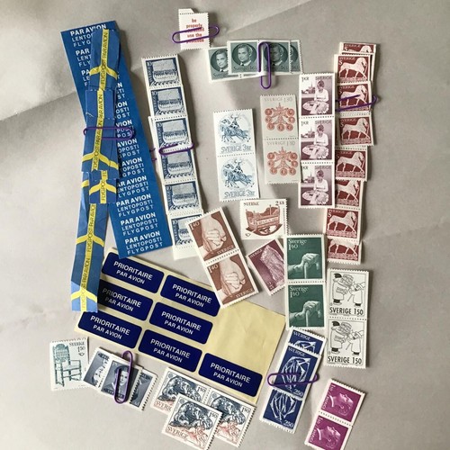 Vintage unused/unfranked Swedish stamps from 1980-1982