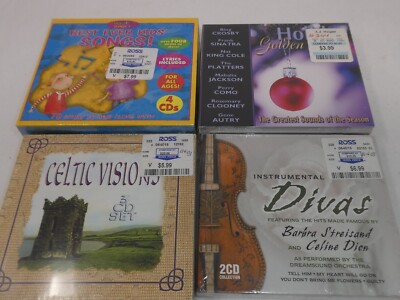 LOT OF 4 NEW SEALED CD MUSIC SETS HOLIDAY HITS BEST KIDS SONGS CELTIC DIVAS