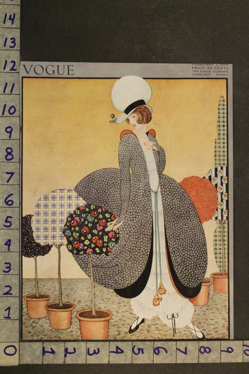 1914 ORIGINAL VINTAGE VOGUE COVER ART DECO NOUVEAU FASHION