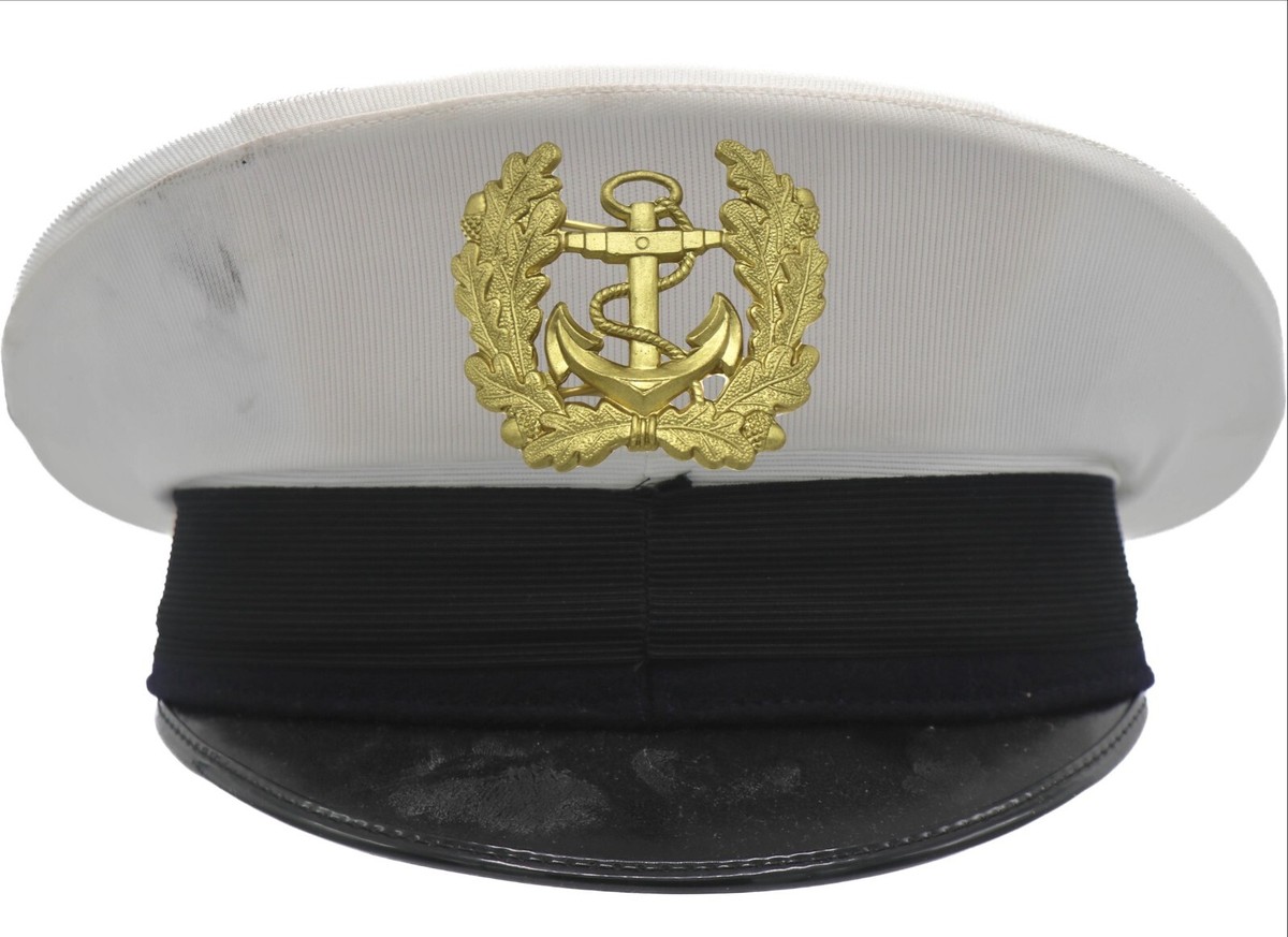 Authentic Italian 1990s Naval Visor Cap Hat Insignia Italy Navy